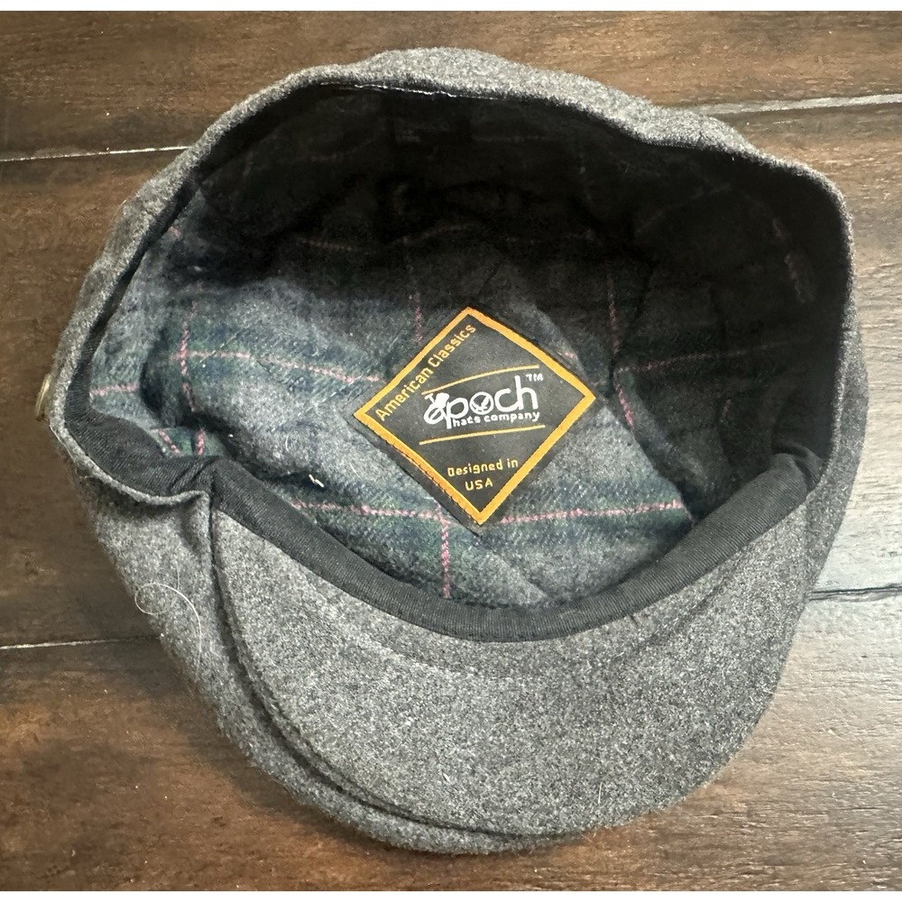 Epoch Hats Company Newsboy Hat 100% Wool Plaid Lining Cap Mens Size Large - Picture 9 of 9